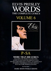 The King Elvis Presley, Front Cover, Book, 2001, elvis-presley-book-2001-words-the-complete-lyrics-volume-6-psa