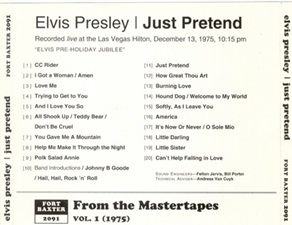 The King Elvis Presley, Import, 1991, Just Pretend