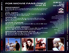 The King Elvis Presley, Back Cover / CD / For Movie Fans Only Vol 3  / 2017-2 / 2000
