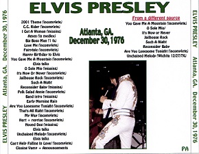 The King Elvis Presley, CDR PA, December 30, 1976, Atlanta, Georgia, Atlana
