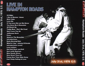 The King Elvis Presley, CDR PA, July 30, 1976, Hampton, Virginia, Live In Hampton Roads