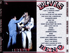 The King Elvis Presley, CDR PA, November 24, 1976, Reno, Nevada, Live In Reno
