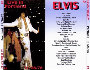 The King Elvis Presley, CDR PA, November 26, 1976, Portland, Oregon, Live In Portland
