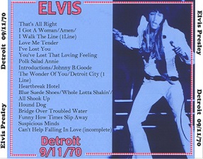 The King Elvis Presley, CD CDR Other, 1970, Elvis - Detroit
