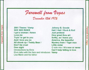 The King Elvis Presley, CD CDR Other, 1975, Farewell From Vegas