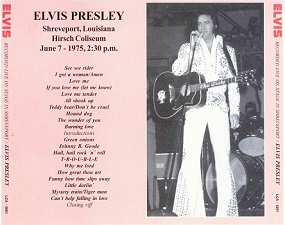 The King Elvis Presley, CD CDR Other, 1975, Recorded Live On Stage In Shreveport