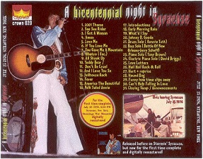 The King Elvis Presley, CD CDR Other, 1976, A Bicentennial Night In Syracuse