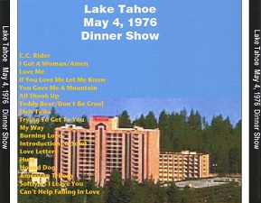 The King Elvis Presley, CD CDR Other, 1976, Lake Tahoe Dinner Show