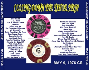 The King Elvis Presley, CD CDR Other, 1976, Closing Down The Tahoe Strip