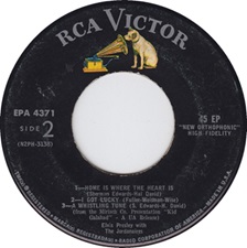 The King Elvis Presley, Side B, EP, Kid Galahad, epa-4371, August 28, 1962
