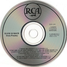 The King Elvis Presley, CD, RCA, 2231-2-R, 1988, Elvis Is Back