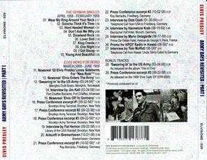 The King Elvis Presley, Bootlegs, Elvisone, 2017, Army Days 1958 - 1959 Revisited Part One