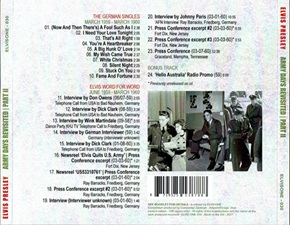 The King Elvis Presley, Bootlegs, Elvisone, 2017, Army Days 1959 - 1960 Revisited  Part II