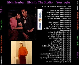 The King Elvis Presley, CD CDR Other, 2002, Elvis In The Studio, 1961, Volume 2