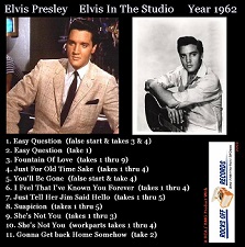 The King Elvis Presley, CD CDR Other, 2002, Elvis In The Studio, 1962, Volume 2