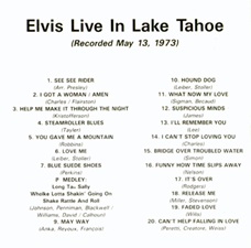 The King Elvis Presley, Import, 1990, Live In Lake Tahoe