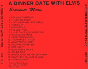 The King Elvis Presley, Import, 1991, A Dinner Date With Elvis