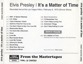 The King Elvis Presley, Import, 1993, It's A Matter Of Time [Second pressing]