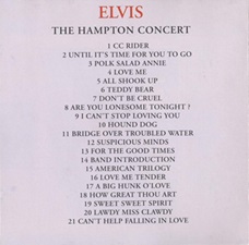 The King Elvis Presley, Import, 1993, The Hampton Concert