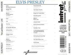 The King Elvis Presley, Import, 1993, The Last Live Sessions