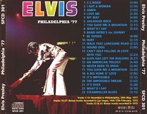 The King Elvis Presley, Import, 1993, Philadelvia '77