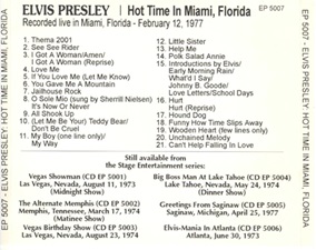 The King Elvis Presley, Import, 1994, Hot Time In Miami