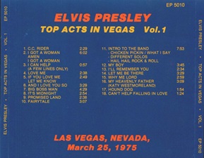 The King Elvis Presley, Import, 1994, Top Acts In Vegas Vol. 1