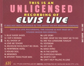 The King Elvis Presley, Import, 1995, Elvis Live-Unlicenced