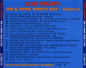 The King Elvis Presley, Import, 1995, On A April Fool's Day Vol. 2