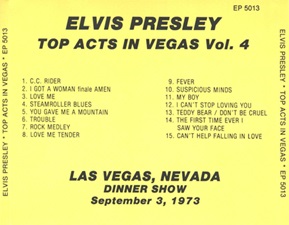 The King Elvis Presley, Import, 1995, Top Acts In Vegas Vol. 4