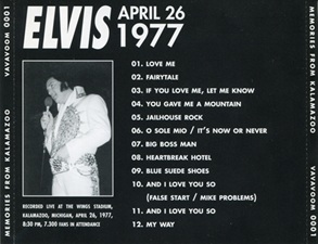The King Elvis Presley, Import, 2001, Memories From Kalamazoo