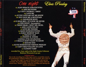 The King Elvis Presley, Import, 2003, One Night