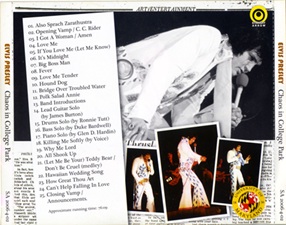 The King Elvis Presley, Import, 2006, Chaos In College Park