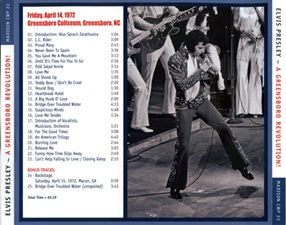 The King Elvis Presley, Import, 2008, A Greensboro Revolution