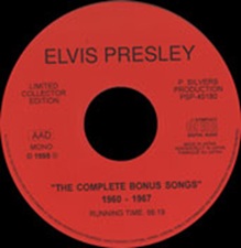 The King Elvis Presley, Other, 1995, The Complete Bonus Songs 1960 - 1967 second pressing
