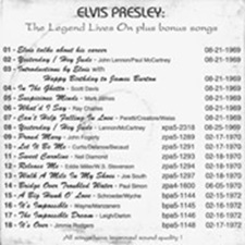 The King Elvis Presley, Other, 1995, The Legend Lives On Plus Bonus Songs