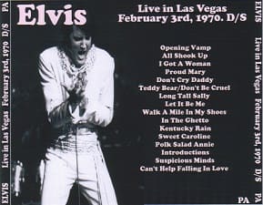 The King Elvis Presley, CDR PA, February 3, 1970, Las Vegas