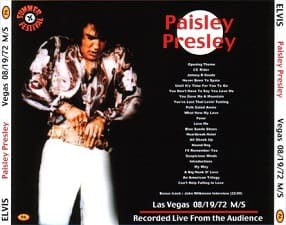 The King Elvis Presley, CDR PA, August 19, 1972, Las Vegas, Nevada