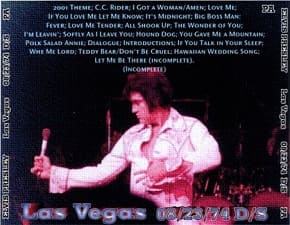 The King Elvis Presley, CDR PA, August 23, 1974, Las Vegas, Nevada, Las Vegas