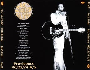 The King Elvis Presley, CDR PA, June 22, 1974, Providence, Rhode Island, Inca Gold