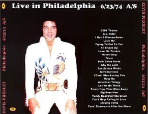 The King Elvis Presley, CDR PA, June 23, 1974, Philadelphia, Pennsylvania, Live In Philadelphia
