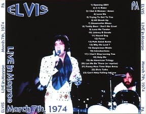 The King Elvis Presley, CDR PA, March 7, 1974, Monroe, Louisiana, Live In Monroe