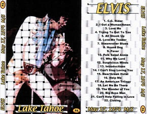 The King Elvis Presley, CDR PA, May 17, 1974, Lake Tahoe, Nevada, Lake Tahoe