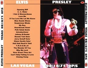 The King Elvis Presley, CDR PA, Augustus 18, 1975, Las Vegas, Nevada, Vegas