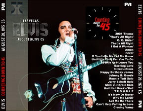 The King Elvis Presley, CDR PA, Augustus 20, 1975, Las Vegas, Nevada, Counting Down To 45