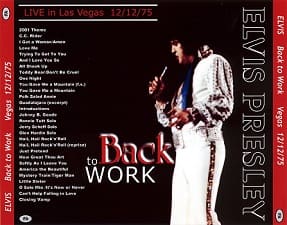The King Elvis Presley, CDR PA, December 12, 1975, Las Vegas, Nevada, Back To Work