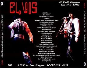 The King Elvis Presley, CDR PA, December 13, 1975, Las Vegas, Nevada, A Full Dinner On The 13th