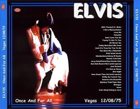 The King Elvis Presley, CDR PA, December 8, 1975, Las Vegas, Nevada, Once And For All