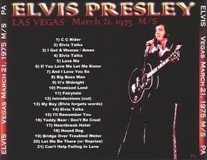 The King Elvis Presley, CDR PA, March 21, 1975, Las Vegas, Nevada, Las Vegas