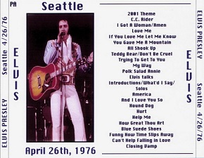 The King Elvis Presley, CDR PA, April 26, 1976, Seattle, Washington, Seattle